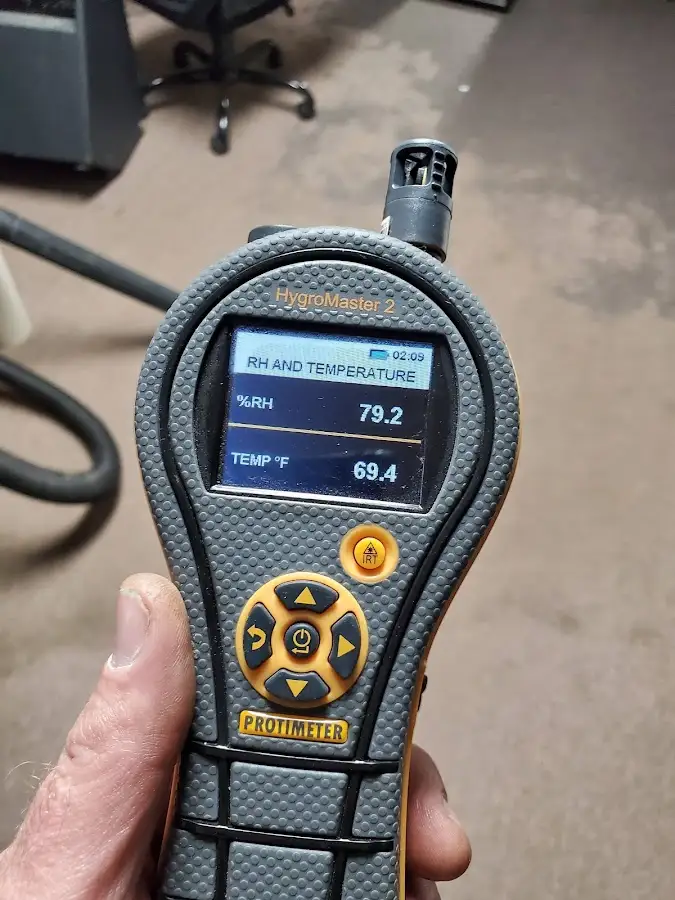 Moisture meter humidity assessment for Mold Remediation & Removal in Galveston